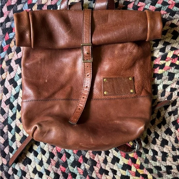 Portland Leather Brown Backpack - Picture 5 of 10